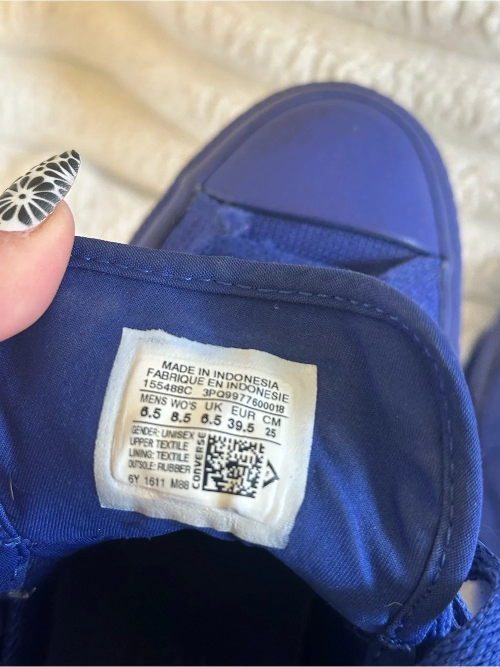 Young Mens Blue High-Top Canvas Sneakers